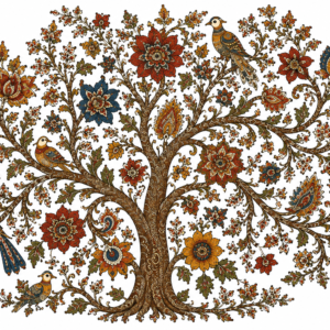 Kalamkari Tree of Flowers Canvas