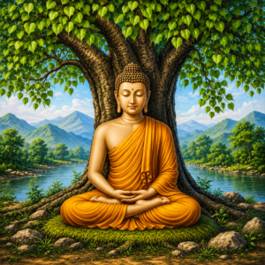 Buddha Under a Tree Canvas